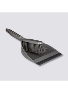 Five Simply Smart - Silver & Clean Durable Dustpan and Brush Set Grey 32 x 8.5 x 22 cm