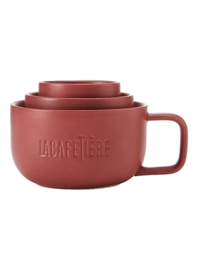 LA CAFETIERE FAMILY MUG SET OF 3 RED