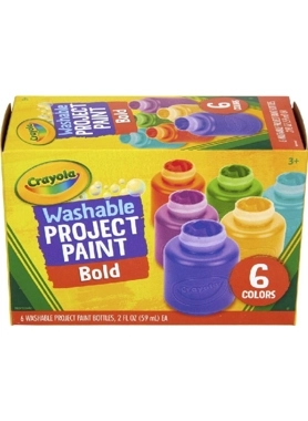 CRAYOLA WASHABLE PAINT BOLD, 6CT