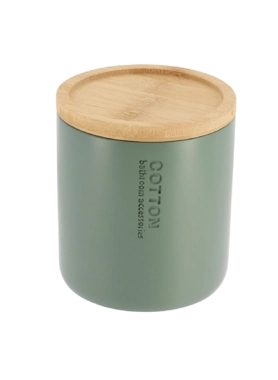 TENDANCE COTTON BOX W/BAMBOO LID-KHAKI