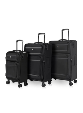 TUCCI SUPREMA LUGGAGE 3PC SET SOFT BLACK