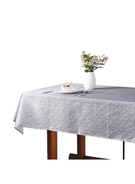 Reve - Printed Elegant Microfiber Tablecloth Grey and White 150 x 250 cm