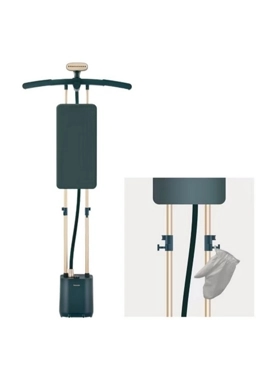 PANASONIC - 2400W Garment Steamer with Expandable Hanger for Quick Wrinkle Removal Blue and Gold 3 L 40 x 36 x 66 cm