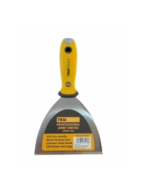 Traitools - Soft Grip Handle Professional Stiff Joint Knives Yellow and Silver 5 Inch