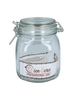 BIEN SERVI GLASS CLIP JAR 0.98LT SS CLIP