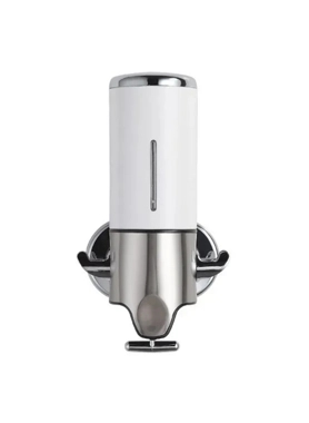 Aqua Drop - Wall-Mounted Manual Liquid Soap Dispenser Silver and White 500 ml
