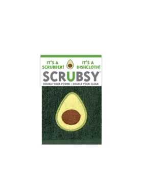 MuKitchen - Avocado Scrubsy Scrubber Dish Cloth Green and Brown 12 x 12 Inch