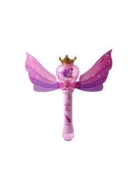 Disney - 3.7V 500A Mermaid Themed Bubble Wand with Light and Sound Pink and Purple 33.7 x 8.6 x 10.6 cm