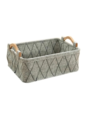 HONEYBEE REC STRGE BASKET 37X26X14CM GRY