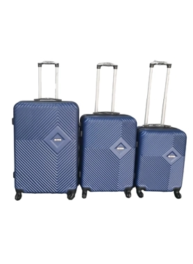 I-Travel - 3-Piece Prism Zipper Closure ABS Trolley Set Navy 74 x 29 x 52 cm