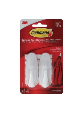 COMMAND DESIGNER HOOK ADHESIVE 2PC MED