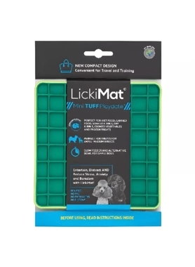 LICKIMAT MINI TUFF PLAYDATEDOGFEEDER GRN