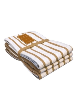 RIVIERA 3PC KTCHN TOWEL 100% CTN BEIGE