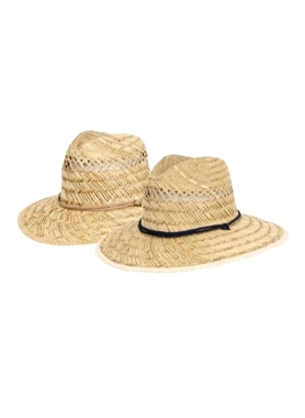 Gold Coast - Eco-Friendly Rush Safari Cord Assorted Bands Straw Hat Natural One Size