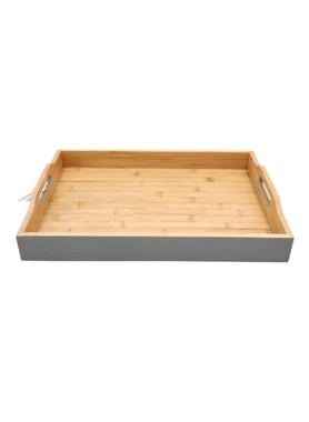 BIEN SERVI BAMBOO TRAY 47X34X7CM GRAY