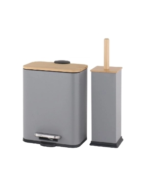 HONEYBEE PEDAL BIN&TOILET BRUSH 5L M.GRY
