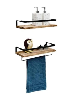 HONEYBEE SHELVES SET 2PCS W/TOWEL RACK