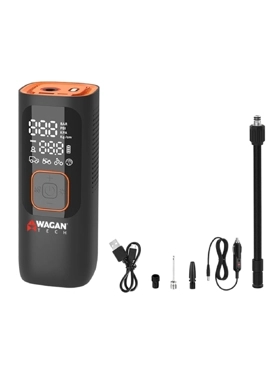 Wagan - 1-160PSI Smart Electric Car Air Pump Black and Orange 16 x 6.3 x 6.2 cm