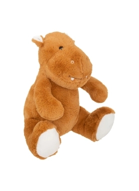 STUFFED HIPPO PLUSH TOY BROWN/WHT