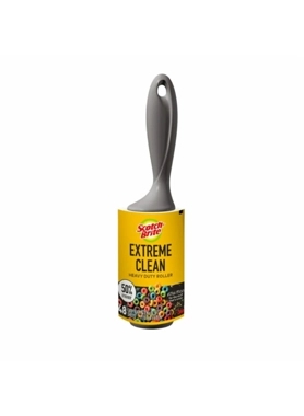 Scotch Brite - Extreme Clean Heavy Duty Lint Roller Grey and White 4 Inch x 22.5 ft