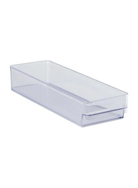 Alpina - Space Saving Rectangular Fridge Storage Box Clear 5 x 9.5 x 29.7 cm