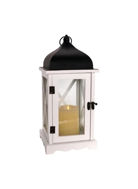 CELIA WOOD CANDLE LANTERN 18×18×39CM