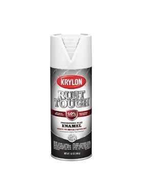 KRYLON RUST TOUGH ENAMEL FLAT WHITE 340G