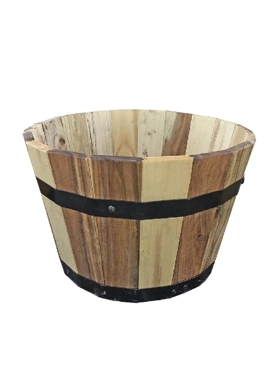 AVERA ROUND WOOD BARREL PLNT 10"