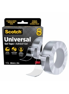 Scotch - Universal Strong Water-Resistant Double-Sided Mounting Gel Tape Clear 30 mm x 3 m
