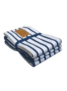 RIVIERA 3PC KTCHN TOWEL 100% CTN BLUE