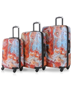 TUCCI MARBLE ART LUGGAGE 3PC SET HARD