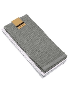 RIVIERA 2PC KTCHN TOWEL 100% CTN GREY