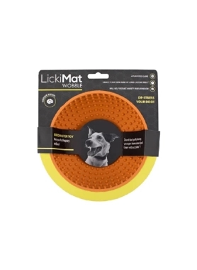 LICKIMAT WOBBLE DOG FEEDER BOWL ORANGE