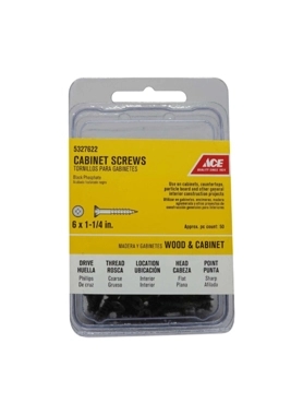 ACE CABINET SCREWS 6MMX3.17CM P50PC