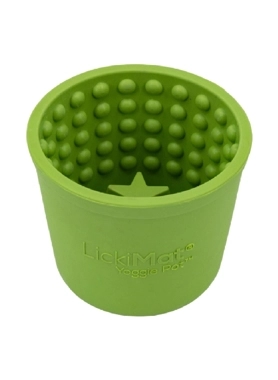 LICKIMAT YOGI POT DOG FEEDER GREEN