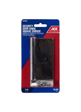 ACE SECURITY DOOR HINGE SQUARE 4IN BLACK