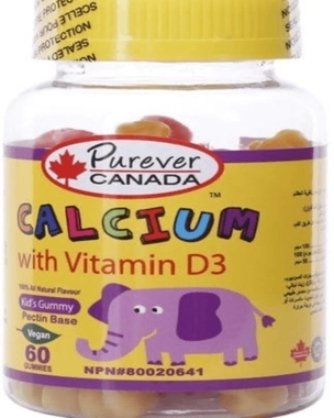 Purever Canada Kid\'s Calcium Vitamin D3 Gummies 60 Count