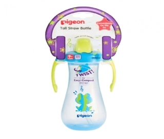 Pigeon Blue Tall Straw Bottle 300ml