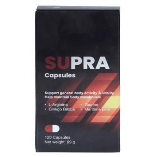 Supra L-Arginine Ginkgo Biloba Capsules 120 Count