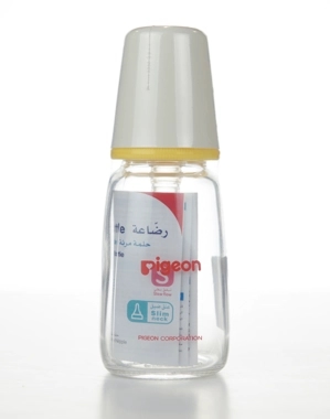 Pigeon Slim Neck Slow Flow Glass Nursery Bottle 120ml