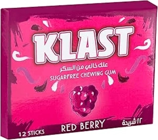 Klast Red Berry Sugar-Free Chewing Gum 12x28.8g