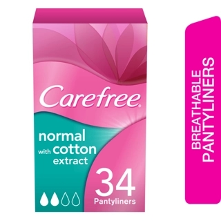Carefree Cotton Panty Liners Unscented 34 Pieces
