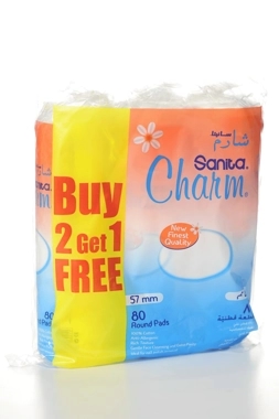 Sanita Charm 100% Cotton Pads 80 Pieces