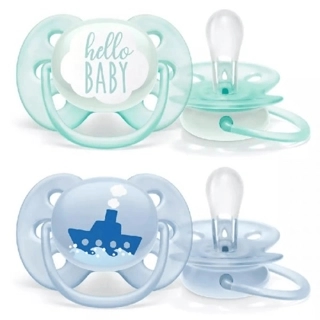 Avent Soft Soother Blue/Green 0-6 Months 1Piece