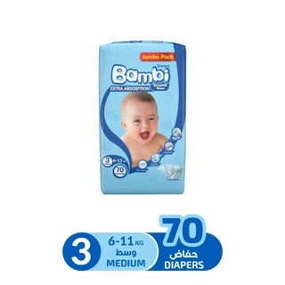 Sanita Bambi Diapers Medium 70 Pieces