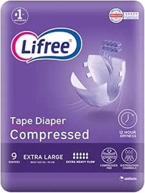 Lifree Adults Tape Diapers Xl 9Pieces