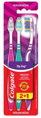 Colgate Zigzag Medium Toothbrush 3Pieces