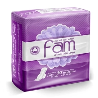 Fam Feminine Pads Normal Thin with Wings 10Pieces