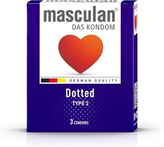 Masculan Dotted Condoms Type 2 3 Pieces