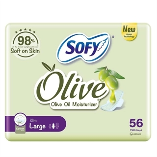Sofy Olive Slim Large Sanitary Napkin 56Pieces